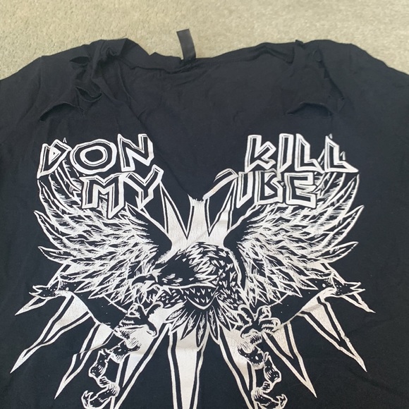 T Dress distressed cut collar M - Picture 2 of 2